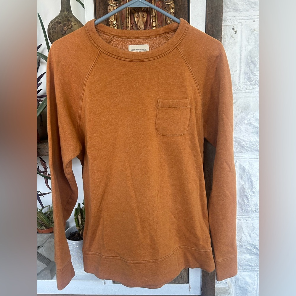 Obey Men's Rust Crewneck Sweater
